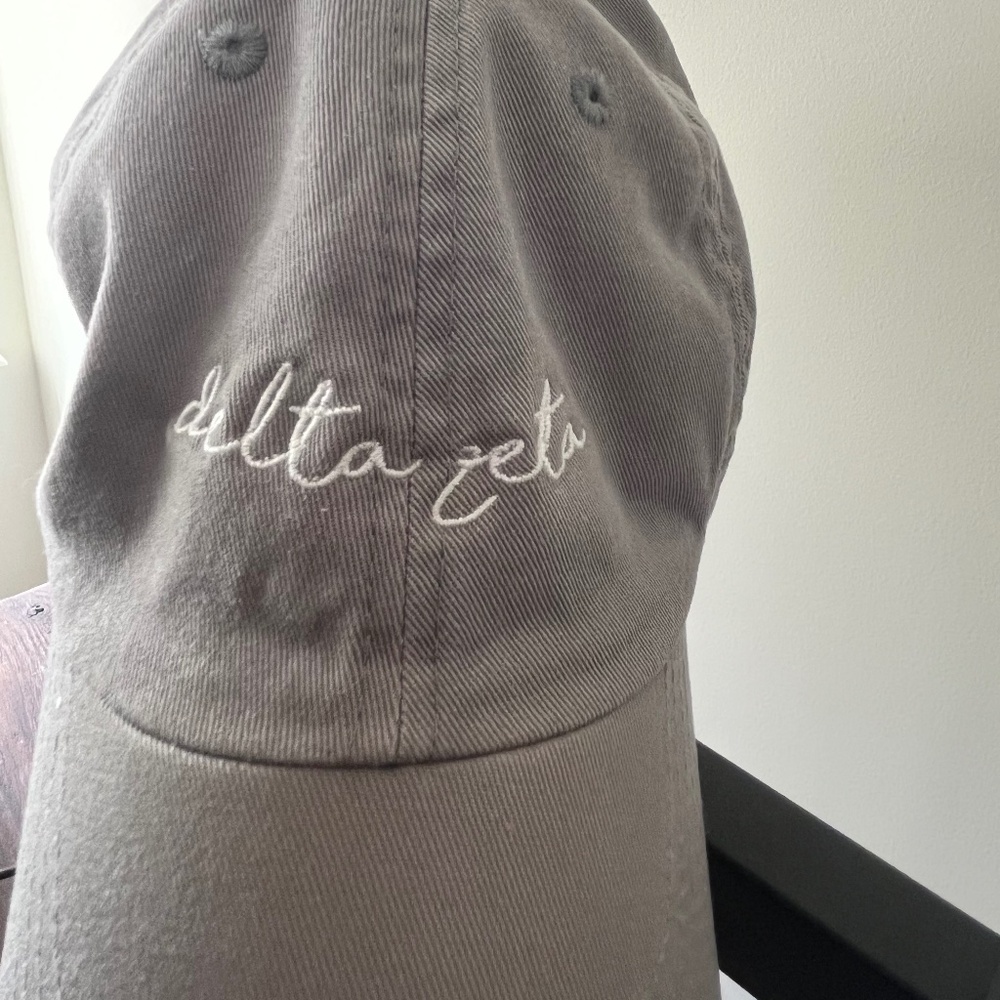 Grey Delta Zeta Baseball Hat